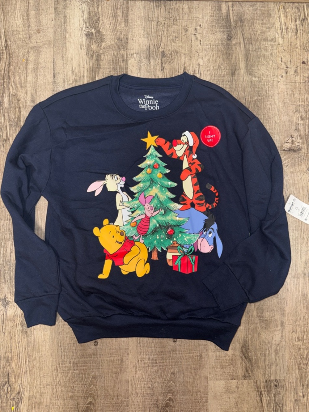 Disney Navy Winnie the Pooh Holiday Crewneck Sweater